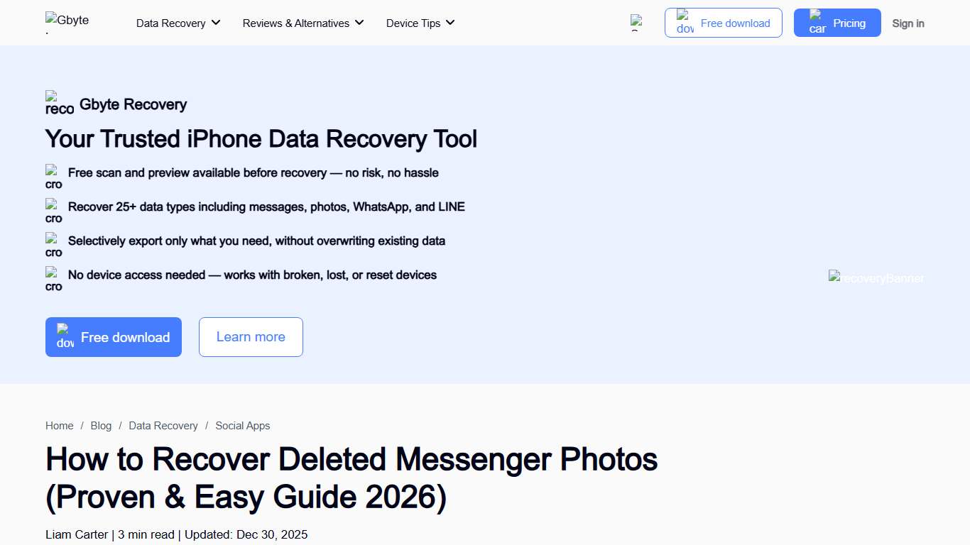 How to Recover Deleted Messenger Photos (Proven & Easy Guide 2026)